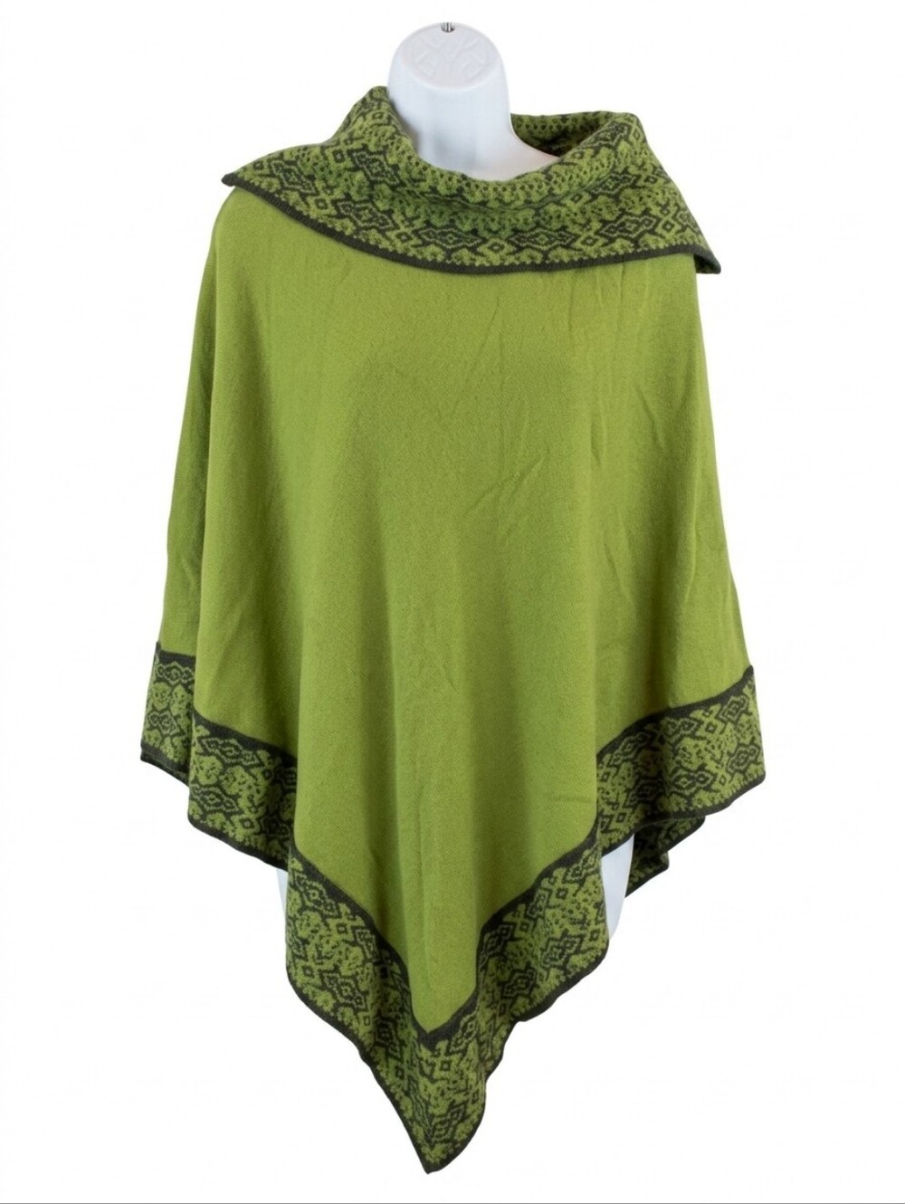 Erika Fashion - Green and Black- Alapaca Wool - Poncho